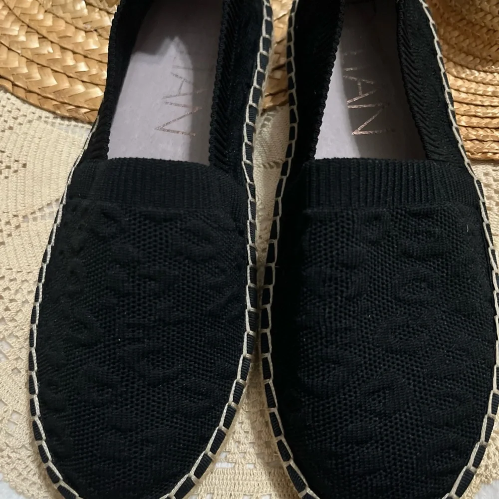 Black‎ Stretch Espadrille Flats